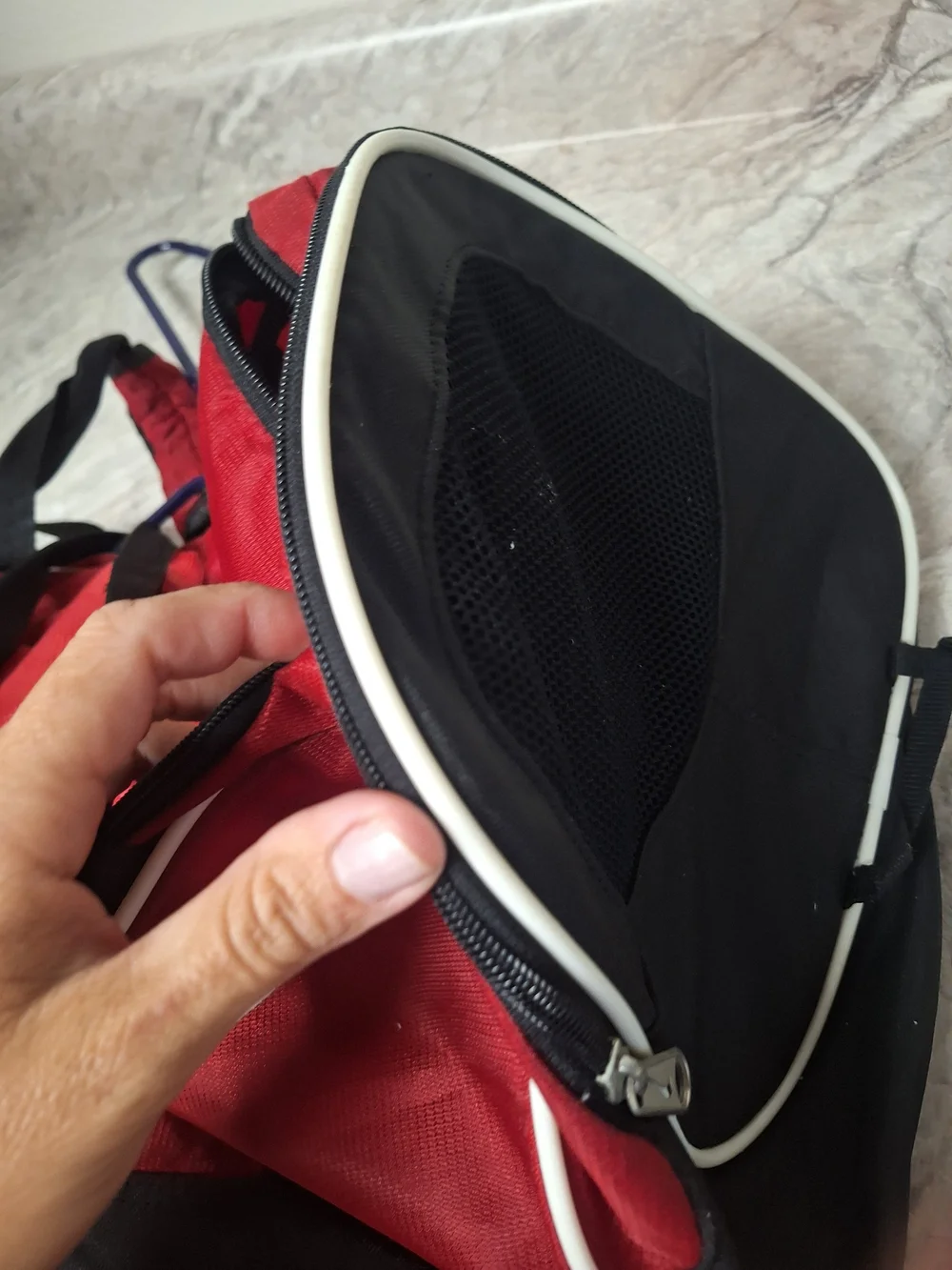 Nike Red and Black Duffel with White Swoosh